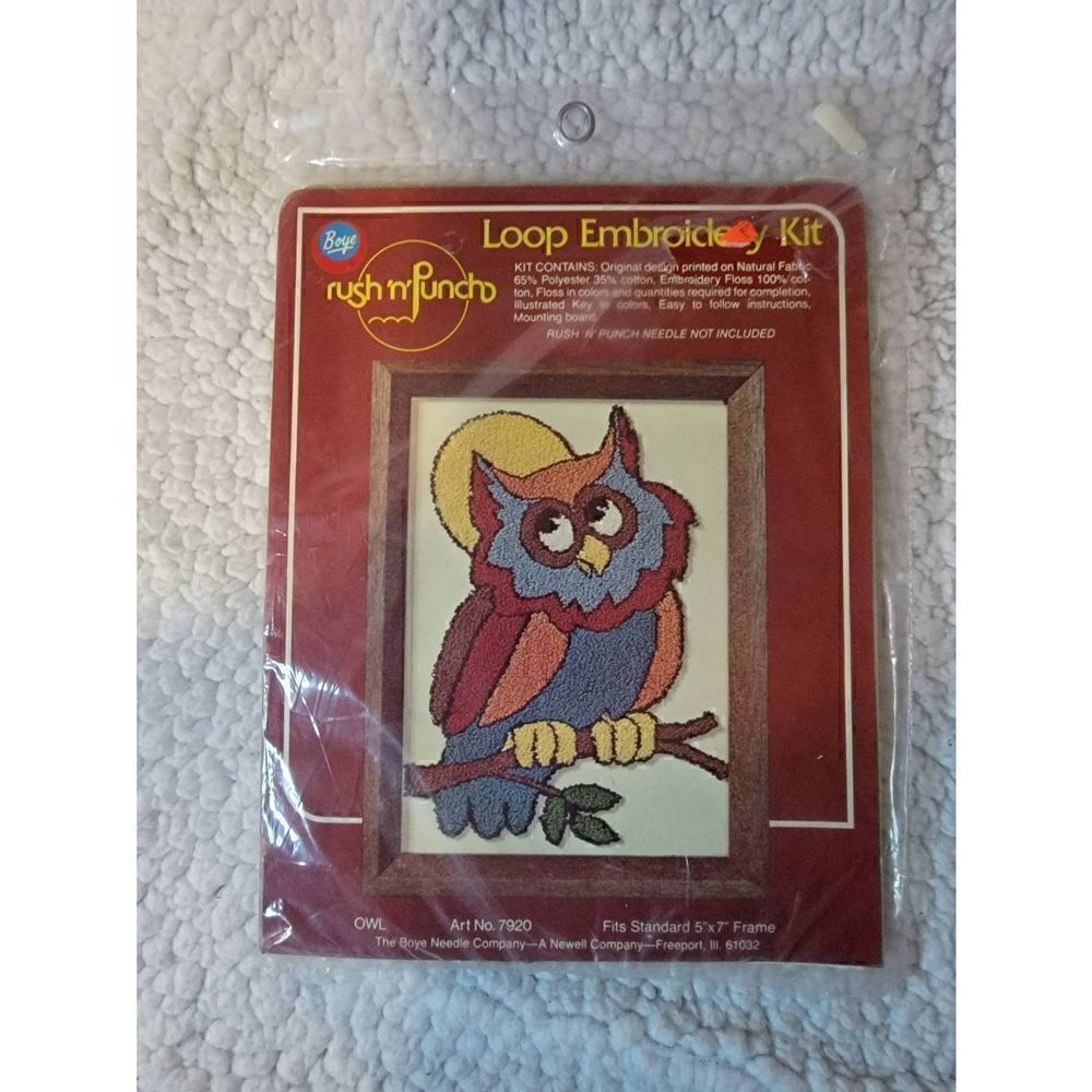Owl Loop Embroidery Kith Colorful Rush N Punch Set Boye #7920